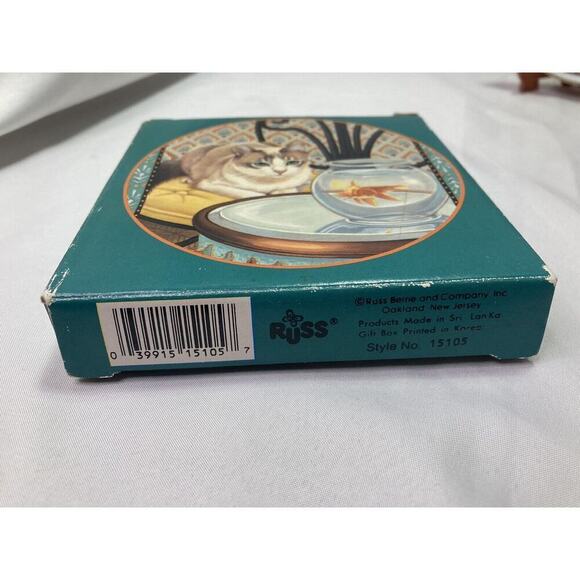 Vintage Russ Berrie Felines Of Destinction Decorative Porcelain Cat Plate Easel - Picture 7 of 8